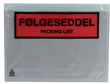 Docustick Standard självhäftande följesedelsficka med tryck C6 165 mm x 122 mm